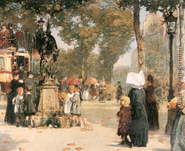 Paris Street Scene painting - childe hassam Paris Street Scene art painting